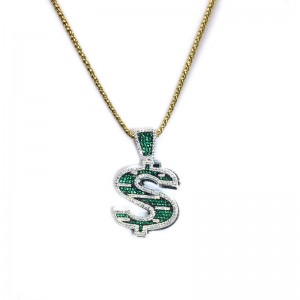 Pendentif symbole du dollar de Green S Hip-Hop Green S